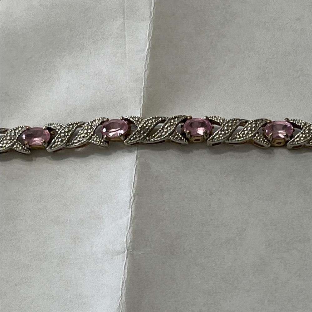 Elegant Pink and Silver Bracelet